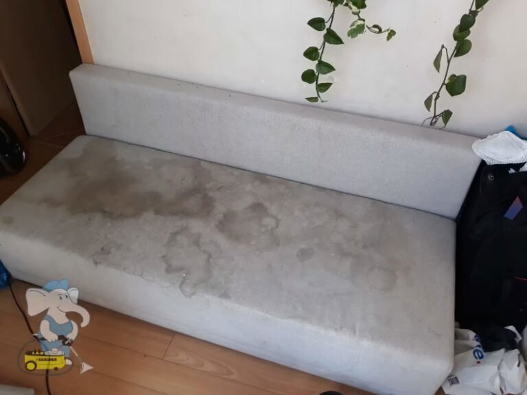 Firma Biały Słoń. Pranie tapicerki meblowej Warszawa - New Bardzo-zabrudzona-kanapa-1