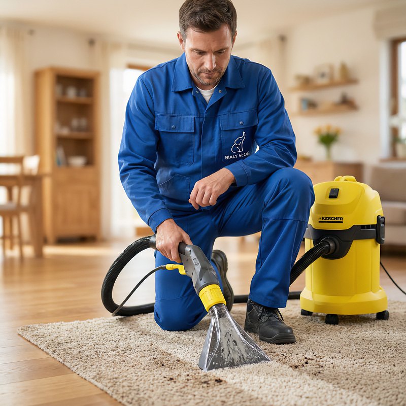 Pranie tapicerki meblowej, materacy, wykładziny i dywanów na Woli w Warszawie  bialy-slon-p8